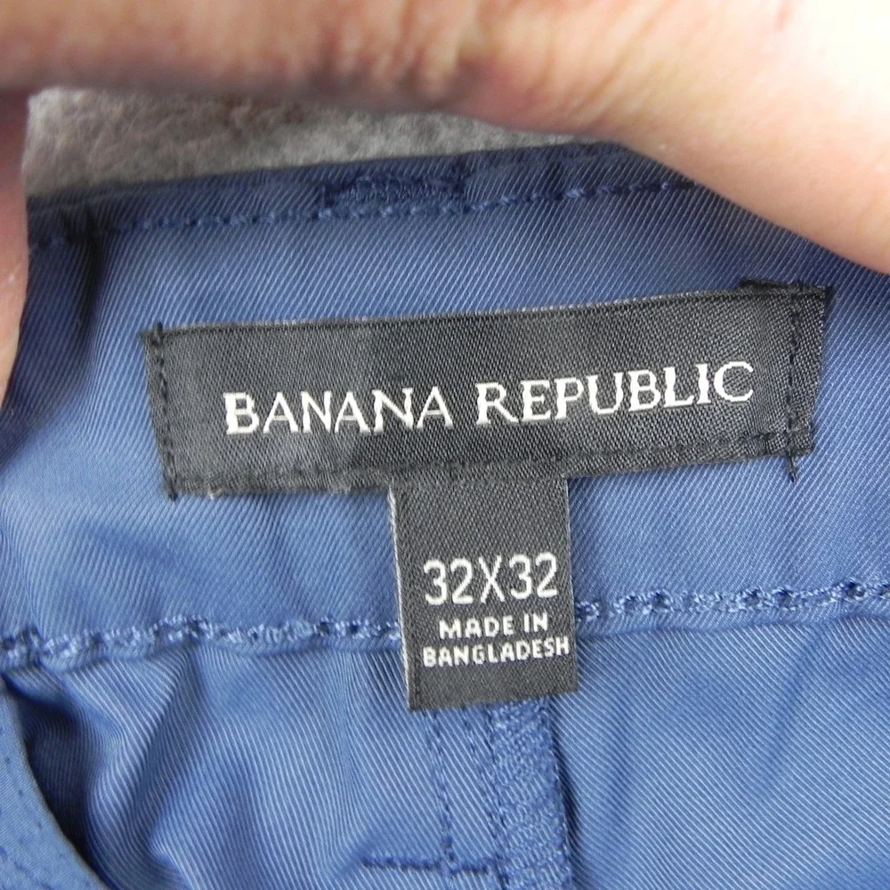 Banana Republic Pants Mens 32x32 Performance Chino Navy Blue Flat Front Trousers